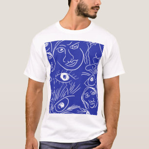Beauty face: one-line drawing. T-Shirt