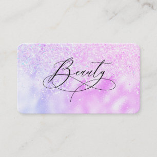 *~* BEAUTY Fancy Script Ombre Glitter Business Card