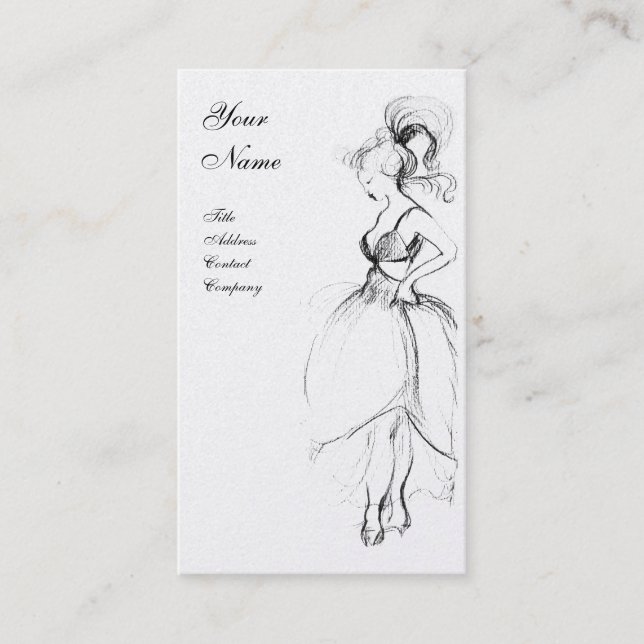 BEAUTY, FASHION DESIGNER ,black and white pearl Business Card (Front)