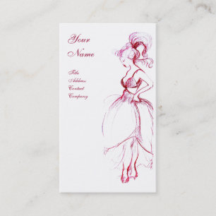 BEAUTY, FASHION DESIGNER,red white Business Card