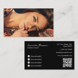 Beauty Fashion Influencer Content Creator Photo Business Card