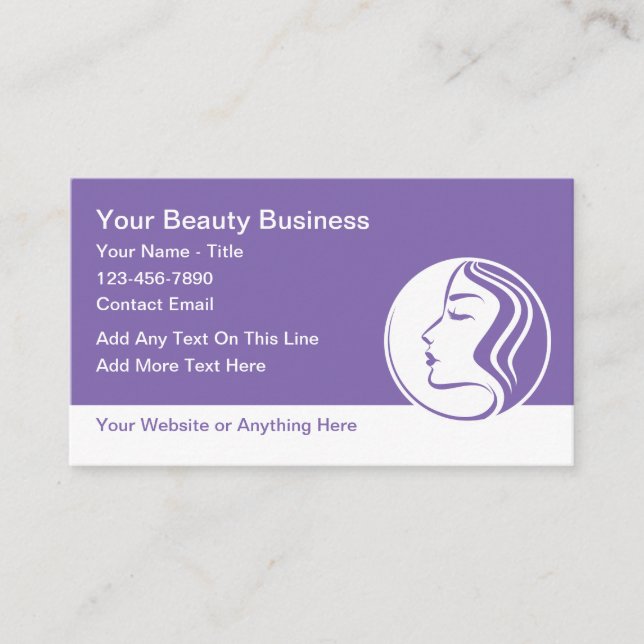 Beauty Fashion Makeup Business Cards (Front)