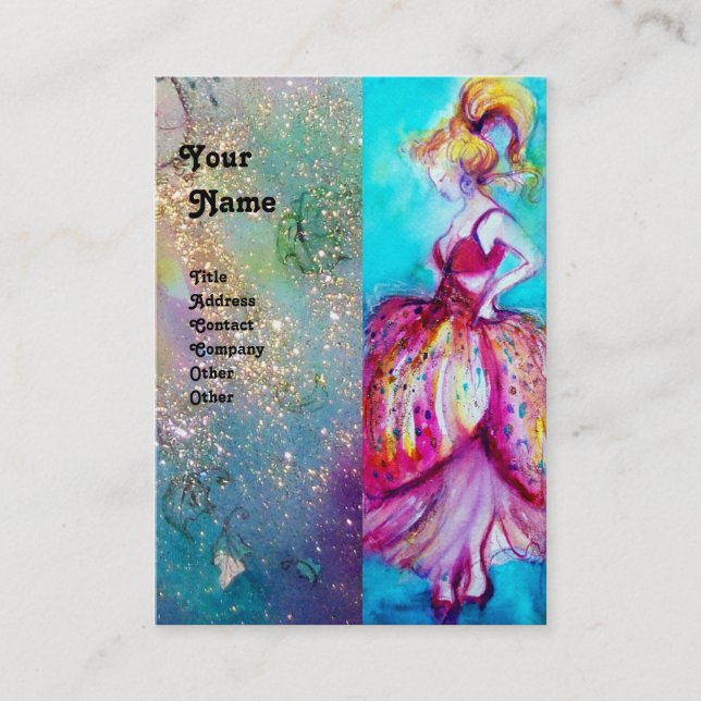 BEAUTY FASHION red pink blue green Business Card (Front)