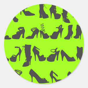 Beauty Fashion Shoes Silhouettes Classic Round Sticker
