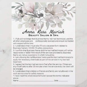 *~*  Beauty Floral Liability Waiver Services Flyer