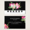 Beauty Florals Nail Salon Black Loyalty Card
