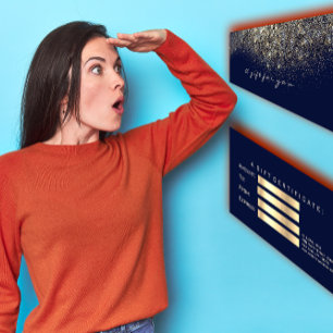 Beauty Gift Certificate Blue Navy Gold Lash Makeup