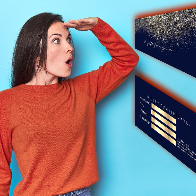 Beauty Gift Certificate Blue Navy Gold Lash Makeup (Beauty Gift Certificate Blue Navy Gold Lash Makeup)