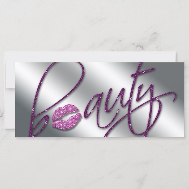 Beauty Gift Certificate Makeup Artist Glitter (Front)