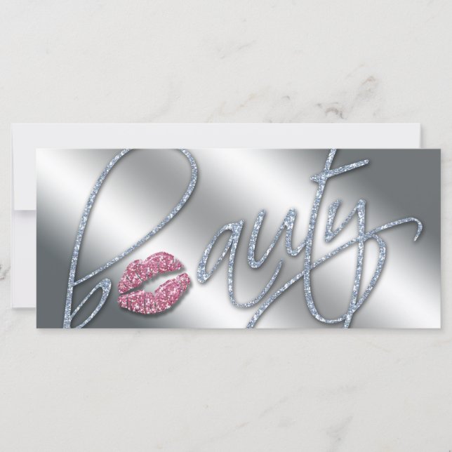 Beauty Gift Certificate Makeup Artist Glitter Pink (Front)