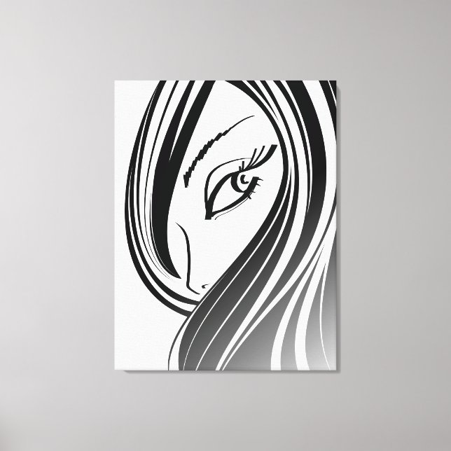 Beauty girl face Wrapped Canvas (Front)