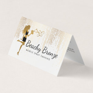 Beauty Girl Gold Bronze Rain Pattern Spray Tanning