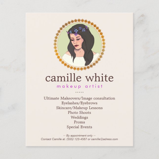 Beauty Girl, Makeup Artist and Hair Sylist Pink Flyer (Front)