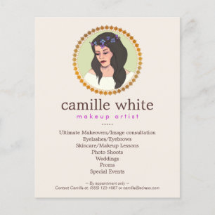 Beauty Girl, Makeup Artist and Hair Sylist Pink Flyer