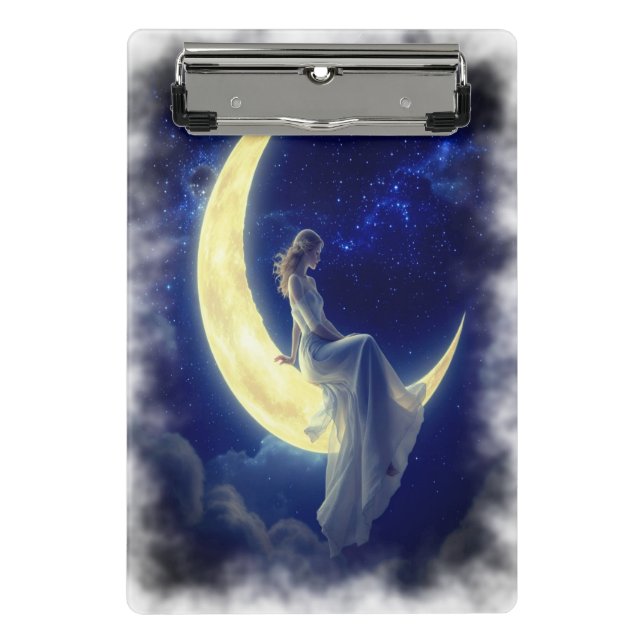 beauty girl on moon Mini Clipboard (Front)