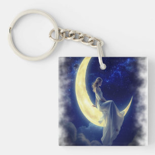 Beauty Girl on the Moon – Magical Starry Aclaricat Key Ring
