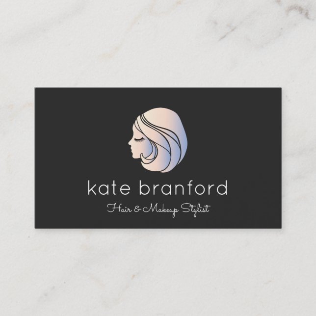 Beauty Girl's Face Cosmetologist Business Card (Front)