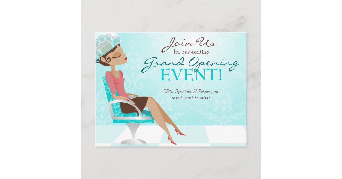 Beauty Goddess Salon Grand Opening Invitation Postcard Zazzle