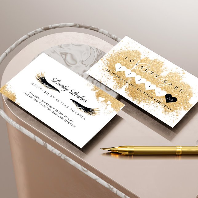 Beauty Gold Dusted Mascara Eye Lashes Luxurious Loyalty Card (Beauty Gold Dusted Mascara Eye Lashes Luxurious Loyalty Card)