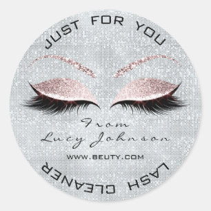 Beauty Grey Glitter Pink Pastel Lashes Smoky Blue Classic Round Sticker