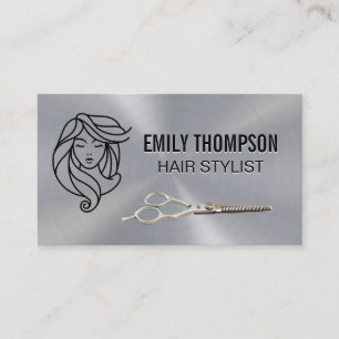 Beauty Hair Salon Logo   Stylist Scissors Business Card