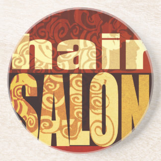 Beauty Hair Salon   Typography Type Earth Tones Coaster