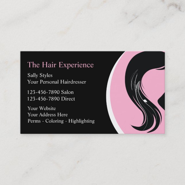 Beauty Hairstylist Business Cards (Front)
