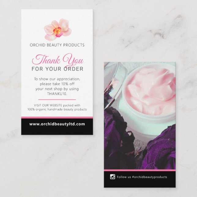 Beauty health company photo promo repeat business  business card (Front/Back)