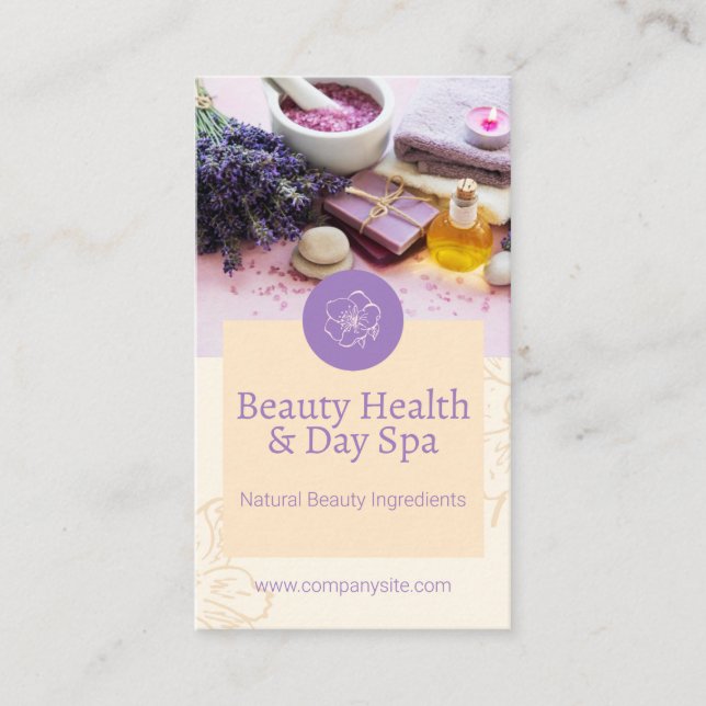 Beauty Health | Day Spa Business Card (Front)