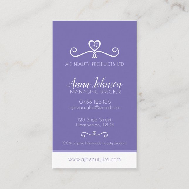Beauty health or cosmetics company photo custom business card (Front)