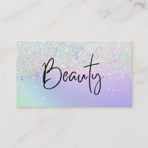 *~* BEAUTY Hologram Holograph Rainbow Glitter Business Card
