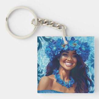 Beauty in Blue Key Ring