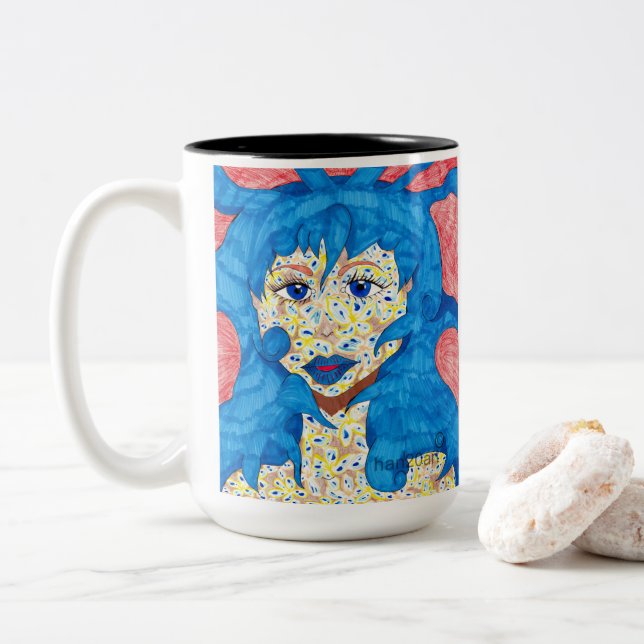 Beauty in blue mug (With Donut)