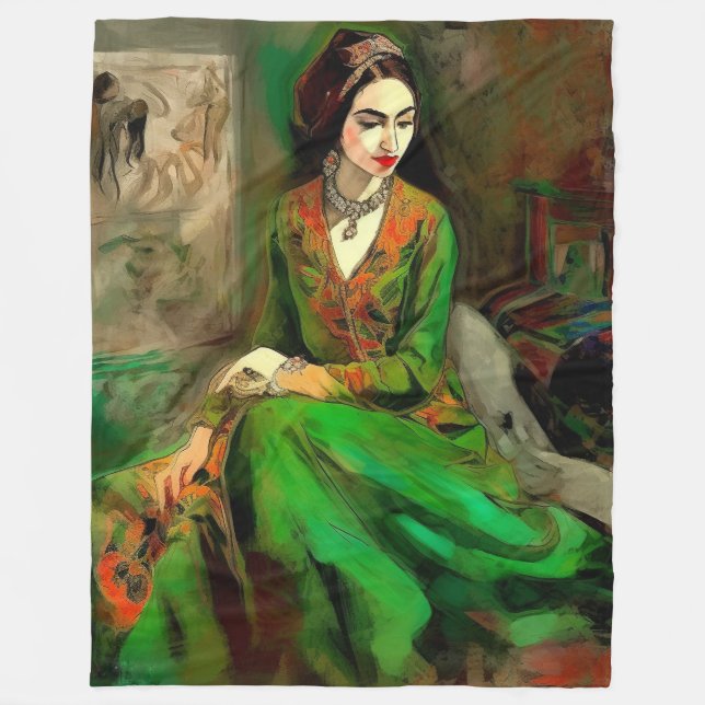 Beauty in Green  Fleece Blanket (Front)
