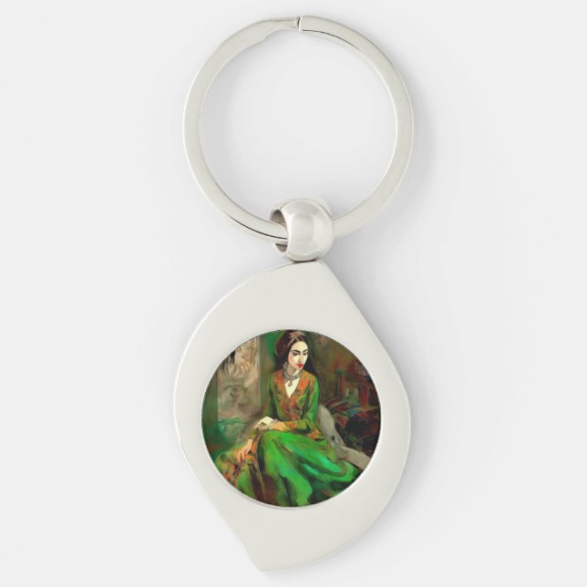 Beauty in Green  Key Ring (Front)