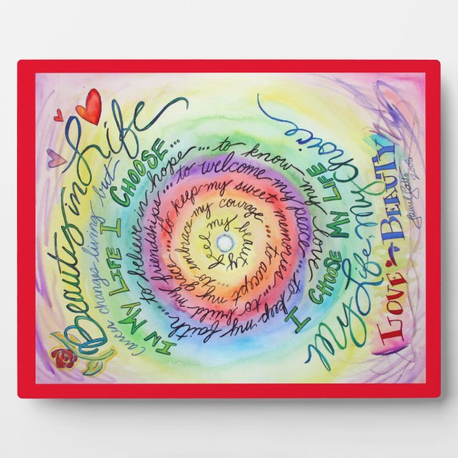 Beauty in Life Angel Art Painting Gift Plaque (Front)