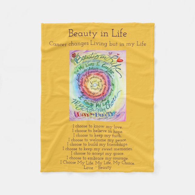 Beauty in Life Cancer Poem Chemo Fleece Blanket (Front)
