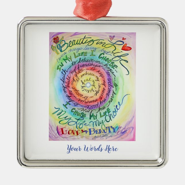 Beauty in Life Cancer Poem Holiday Ornaments (Front)