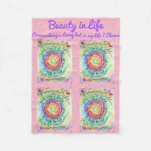 Beauty in Life Cancer Poem Soft Fleece Blankets