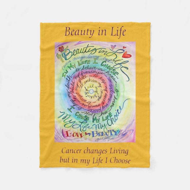 Beauty in Life Cancer Poem Soft Fleece Blankets (Front)