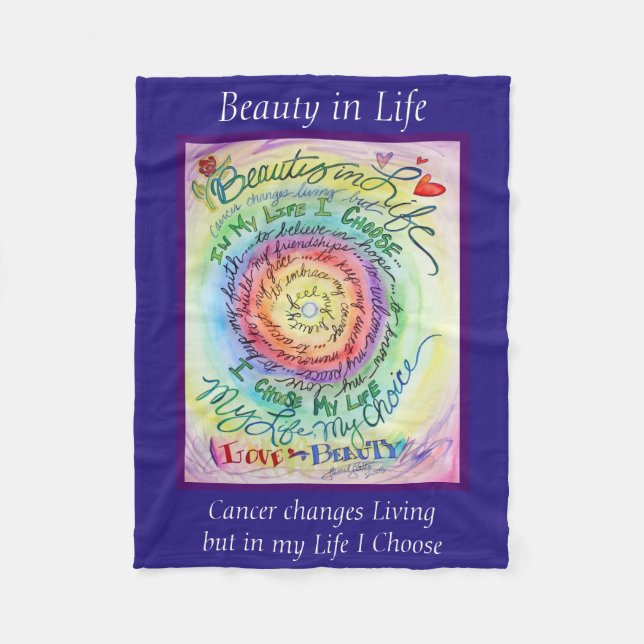 Beauty in Life Cancer Poem Soft Fleece Blankets (Front)