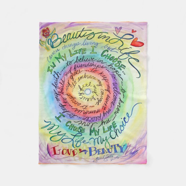 Beauty in Life Cancer Poem Soft Fleece Blankets (Front)