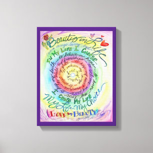 Beauty in Life Rainbow Cancer Poem Canvas Print