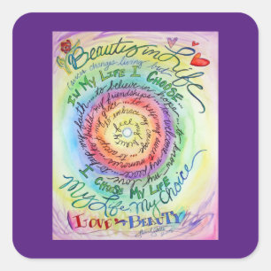 Beauty in Life Rainbow Cancer Poem Sticker Decals