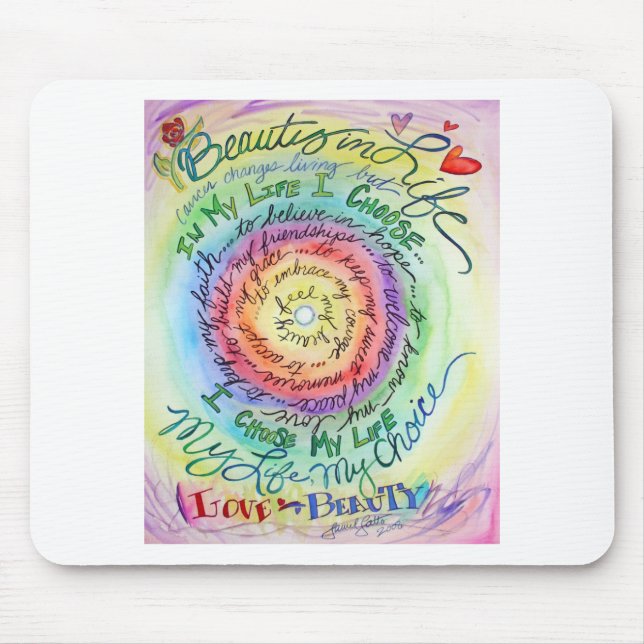 Beauty in Life Rounded Rainbow Mouse Mat (Front)