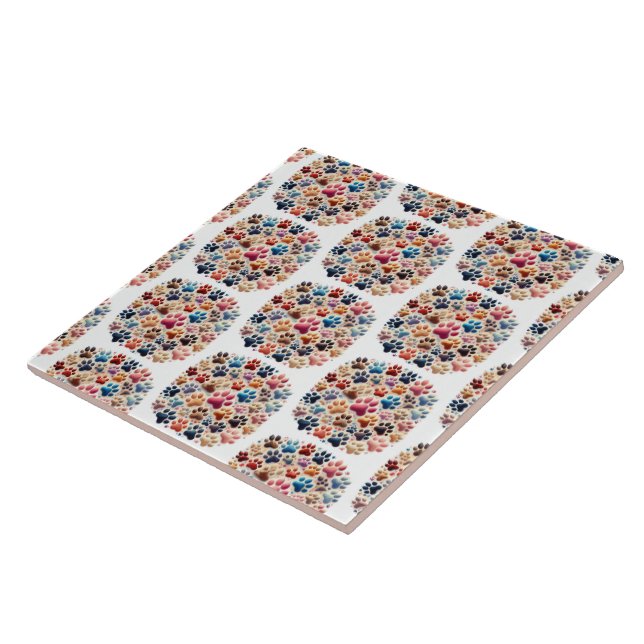  Beauty in our differences canine paw print  Tile (Side)