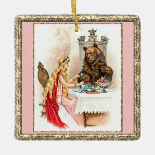 Beauty In Pink And The Beast Ceramic Ornament