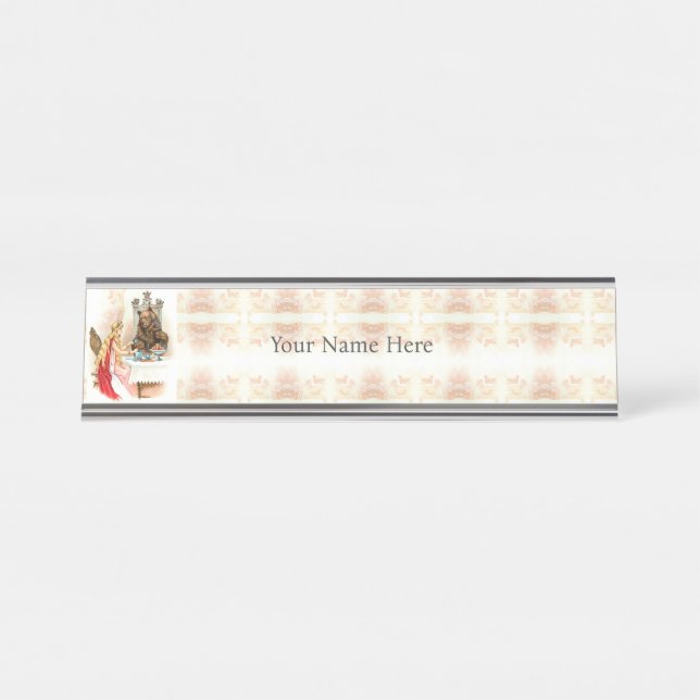 Beauty In Pink And The Beast Desk Name Plate (Front)