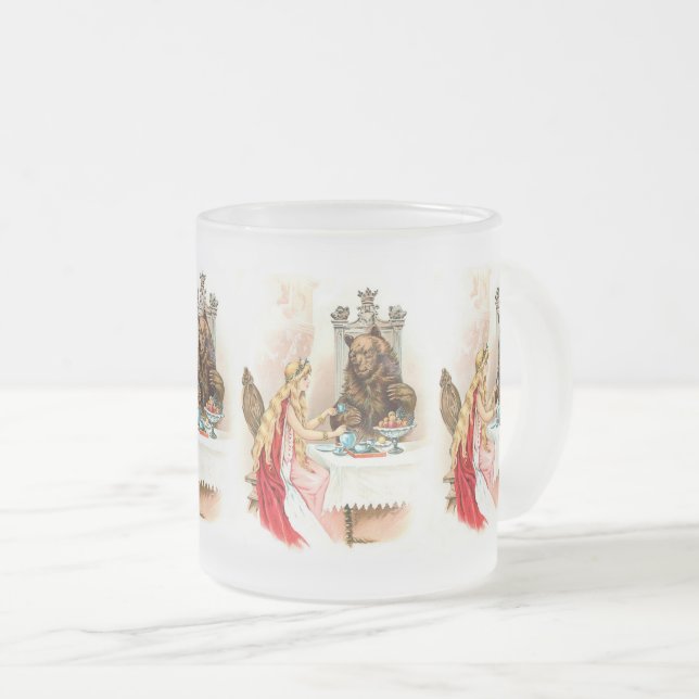 Beauty In Pink And The Beast  Frosted Glass Coffee Mug (Front Right)