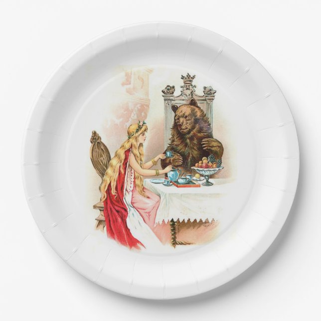 Beauty In Pink And The Beast Paper Plate (Front)
